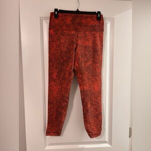 Lululemon Athletica Wunder Train 25” Red Patterned Leggings